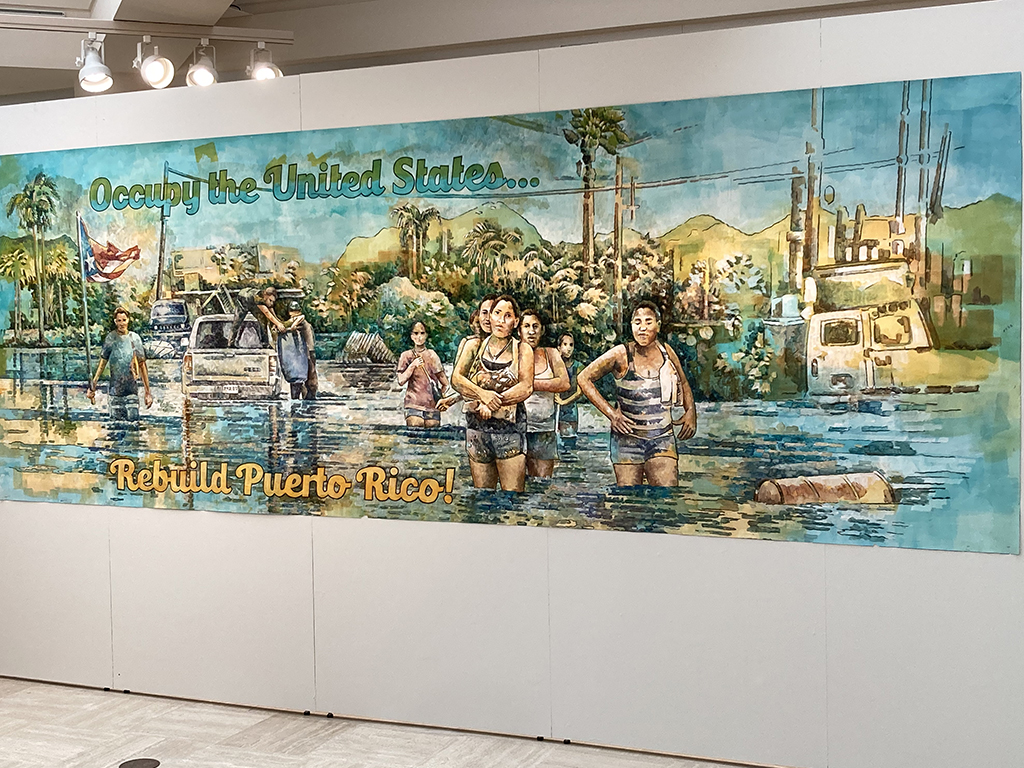 large mural on interior wall